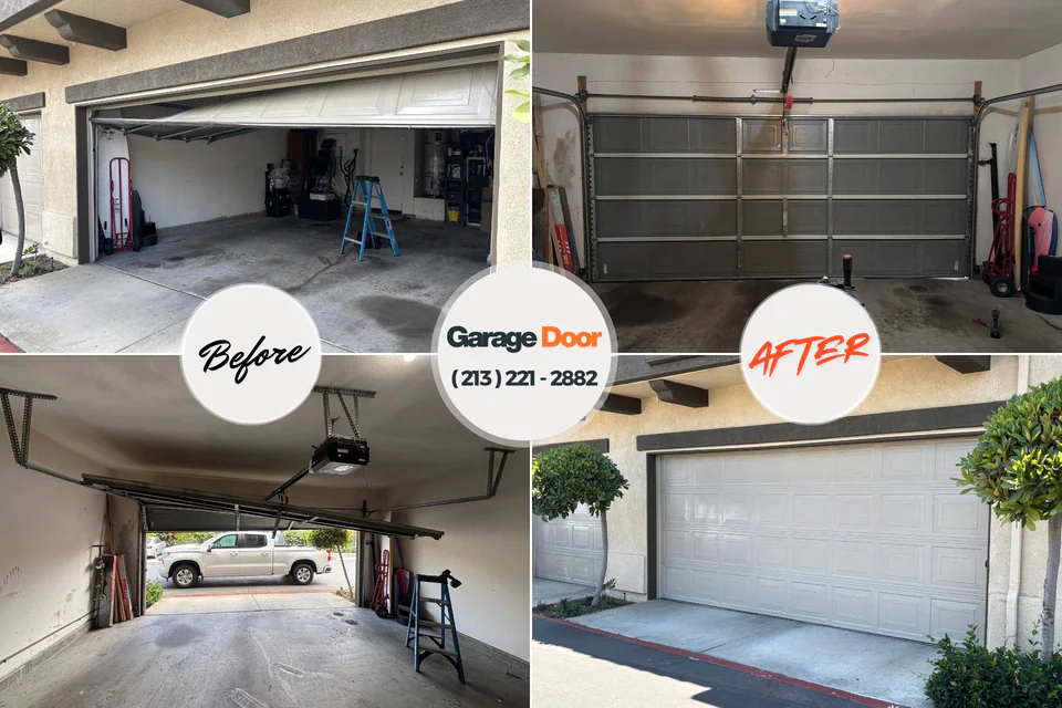 Before and after: garage door repair 28584